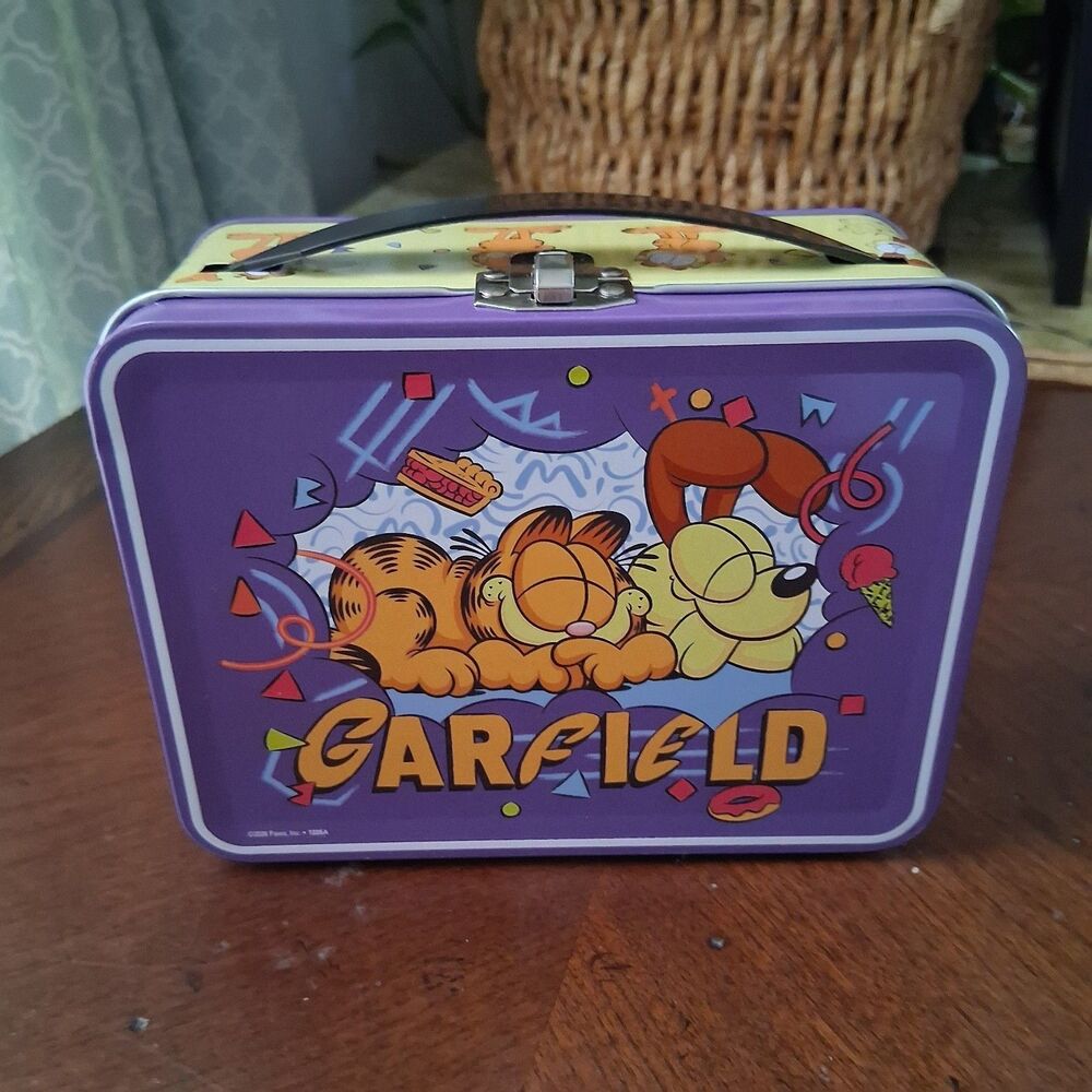 Nickelodeon Garfield Odie Metal Lunchbox Food Storage Container 2006 Purple